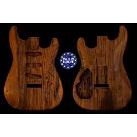 Strat rear routed style electric guitar body 1 piece Highly figured Spanish Walnut unique