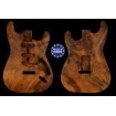 Strat 60s style electric guitar body 1 piece highly figured Spanish Walnut root unique