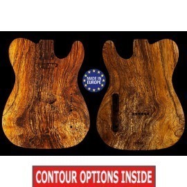 Tele rear routed style electric guitar body highly figured Spanish Walnut root, unique