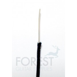Black cloth covered guitar wire AWG22 vintage style, 1 metre (3.28 feet)