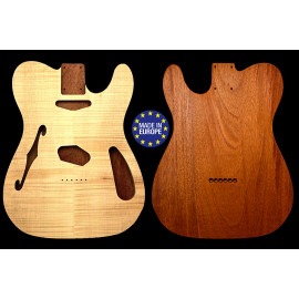 Tele THINLINE 69 s style electric guitar body bookmatched flamed Maple top & Honduran Mahogany, unique