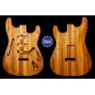 Strat Thinline style electric guitar body Zebrawood unique