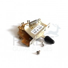 5 Way lever switch for Strat style electric guitar, chrome - black tip