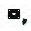 Gibson aftermarket square flat jack plate, HJ015, Black with screws