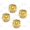 Gibson Epiphone speed style guitar knob 4 set Ivory / black letters, metric