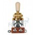 3 Way Toggle Switch Gibson LP style, gold with Ivory tip
