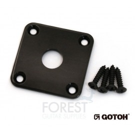 Gotoh JCB4 Metal Jack plate square curved Gibson LP ® style black with screws