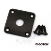 Gotoh JCB4 Metal Jack plate square curved Gibson LP style black with screws