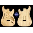 Strat Thinline style electric guitar body 2 pieces Swamp Ash