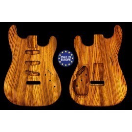 Strat rear routed style electric guitar body 2 pieces Zebrawood unique